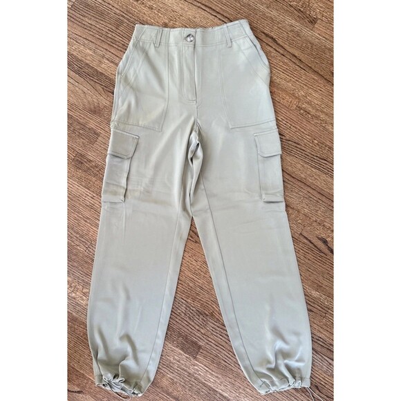 Women’s Joie Gold Khaki Dress Silky Cargo Jogger Pants - Size 2 - Picture 1 of 6